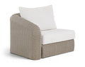 Roseline Cream Olefin Water Resistant Fabric And Wicker Outdoor Patio Left Arm Chair