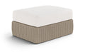 Roseline Cream Olefin Water Resistant Fabric And Wicker Outdoor Patio Ottoman/Coffee Table