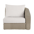 Roseline Cream Olefin Water Resistant Fabric And Wicker Outdoor Patio Right Arm Chair