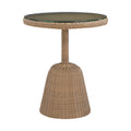 Roseline 36" Natural Tempered Glass Top And Wicker Outdoor Patio Counter Height Table