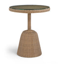 Roseline 36" Natural Tempered Glass Top And Wicker Outdoor Patio Counter Height Table