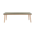 Roseline 96" Natural Tempered Glass Top And Wicker Outdoor Patio Dining Table