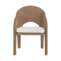 Roseline Natural Olefin Water Resistant Fabric And Wicker Outdoor Patio Dining Chair