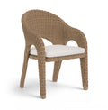 Roseline Natural Olefin Water Resistant Fabric And Wicker Outdoor Patio Dining Chair