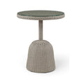 Roseline 36" Taupe Tempered Glass Top And Wicker Outdoor Patio Counter Height Table