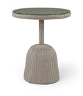 Roseline 36" Taupe Tempered Glass Top And Wicker Outdoor Patio Counter Height Table