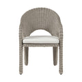 Roseline Taupe Olefin Water Resistant Fabric And Wicker Outdoor Patio Dining Chair