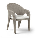 Roseline Taupe Olefin Water Resistant Fabric And Wicker Outdoor Patio Dining Chair