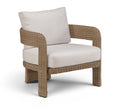 Romulus Beige Olefin Water Resistant Fabric And Wicker Outdoor Patio Accent Chair