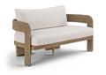 Romulus 61.5" Beige Olefin Water Resistant Fabric And Wicker Outdoor Patio Loveseat