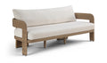 Romulus 83.5" Beige Olefin Water Resistant Fabric And Wicker Outdoor Patio Sofa