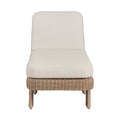 Romulus Beige Olefin Water Resistant Fabric And Wicker Outdoor Patio Lounge Chair