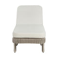 Romulus Cream Olefin Water Resistant Fabric And Wicker Outdoor Patio Lounge Chair