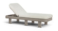 Romulus Cream Olefin Water Resistant Fabric And Wicker Outdoor Patio Lounge Chair