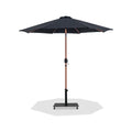 Federica Black Water Resistant Fabric And Aluminum Patio Umbrella with Base Set - AB