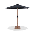 Federica Black Water Resistant Fabric And Aluminum Patio Umbrella with Base Set - AT