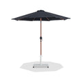 Federica Black Water Resistant Fabric And Aluminum Patio Umbrella with Base Set - AW