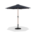 Federica Black Water Resistant Fabric And Aluminum Patio Umbrella with Base Set - BB