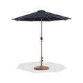 Federica Black Water Resistant Fabric And Aluminum Patio Umbrella with Base Set - BT