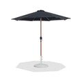 Federica Black Water Resistant Fabric And Aluminum Patio Umbrella with Base Set - BW