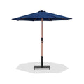 Federica Navy Water Resistant Fabric And Aluminum Patio Umbrella with Base Set - AB
