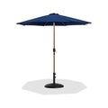 Federica Navy Water Resistant Fabric And Aluminum Patio Umbrella with Base Set - BB