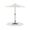 Federica White Water Resistant Fabric And Aluminum Patio Umbrella with Base Set - AB