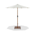 Federica White Water Resistant Fabric And Aluminum Patio Umbrella with Base Set - AT