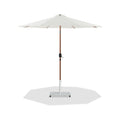 Federica White Water Resistant Fabric And Aluminum Patio Umbrella with Base Set - AW