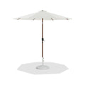 Federica White Water Resistant Fabric And Aluminum Patio Umbrella with Base Set - BW
