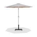 Federica Beige Water Resistant Fabric And Aluminum Patio Umbrella with Base Set - AB