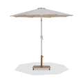 Federica Beige Water Resistant Fabric And Aluminum Patio Umbrella with Base Set - AT