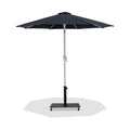 Federica Black Water Resistant Fabric And Aluminum Patio Umbrella with Base Set - AB