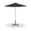 Federica Black Water Resistant Fabric And Aluminum Patio Umbrella with Base Set - AT
