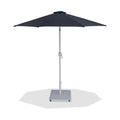 Federica Black Water Resistant Fabric And Aluminum Patio Umbrella with Base Set - AW