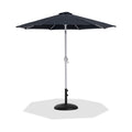 Federica Black Water Resistant Fabric And Aluminum Patio Umbrella with Base Set - BB