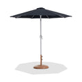 Federica Black Water Resistant Fabric And Aluminum Patio Umbrella with Base Set - BT