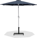 Federica Grey Water Resistant Fabric And Aluminum Patio Umbrella with Base Set - AB