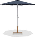 Federica Grey Water Resistant Fabric And Aluminum Patio Umbrella with Base Set - AT