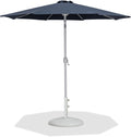 Federica Grey Water Resistant Fabric And Aluminum Patio Umbrella with Base Set - BW