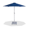 Federica Navy Water Resistant Fabric And Aluminum Patio Umbrella with Base Set - AW