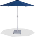 Federica Navy Water Resistant Fabric And Aluminum Patio Umbrella with Base Set - AW