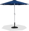 Federica Navy Water Resistant Fabric And Aluminum Patio Umbrella with Base Set - BB