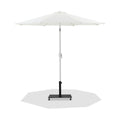 Federica White Water Resistant Fabric And Aluminum Patio Umbrella with Base Set - AB