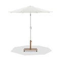 Federica White Water Resistant Fabric And Aluminum Patio Umbrella with Base Set - AT