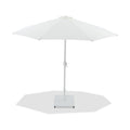 Federica White Water Resistant Fabric And Aluminum Patio Umbrella with Base Set - AW
