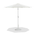 Federica White Water Resistant Fabric And Aluminum Patio Umbrella with Base Set - BW