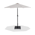 Federica Beige Water Resistant Fabric And Aluminum Patio Umbrella with Base Set - AB