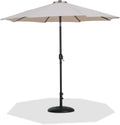 Federica Beige Water Resistant Fabric And Aluminum Patio Umbrella with Base Set - BB