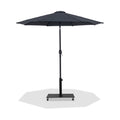 Federica Black Water Resistant Fabric And Aluminum Patio Umbrella with Base Set - AB